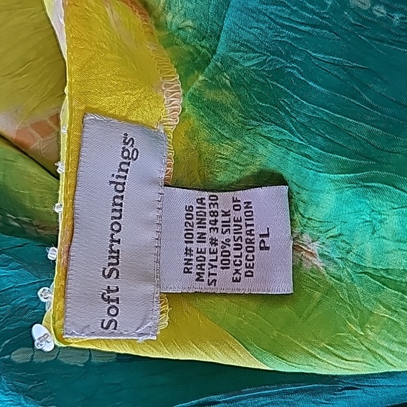 Soft Surroundings Sparkling Silk Santiago Caftan Style Lounge Ware - Picture 9 of 9